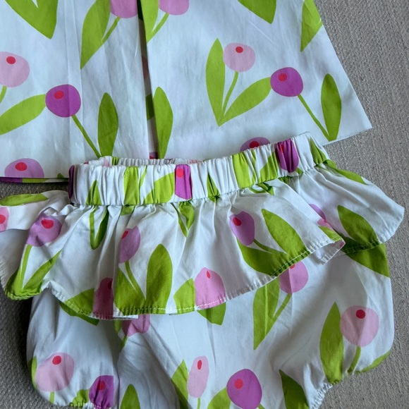 Jacadi Paris Baby Outfit with Pink and Green Accents size 12m - Picture 5 of 6